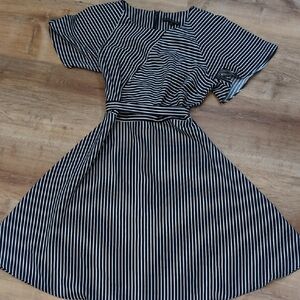 ivory blue dress Sherri Hill Short Blue Print Ruffle Homecoming Dress 57295 main image 1